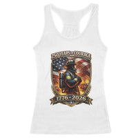 Firefighter USA 250th Anniversary Gift Racerback Tank Top 250 Years Of Courage