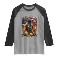 Firefighter USA 250th Anniversary Gift Raglan Shirt 250 Years Of Courage
