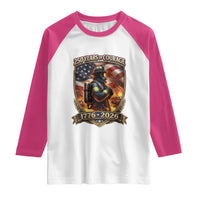 Firefighter USA 250th Anniversary Gift Raglan Shirt 250 Years Of Courage