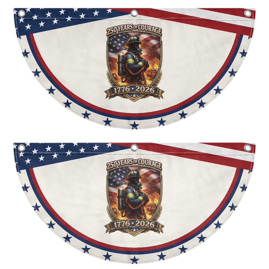 Firefighter USA 250th Anniversary Gift Patriotic Fan Flag 250 Years Of Courage
