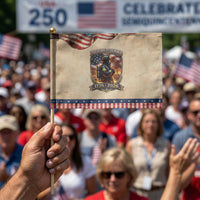 Firefighter USA 250th Anniversary Gift Patriotic Handheld Flag 250 Years Of Courage