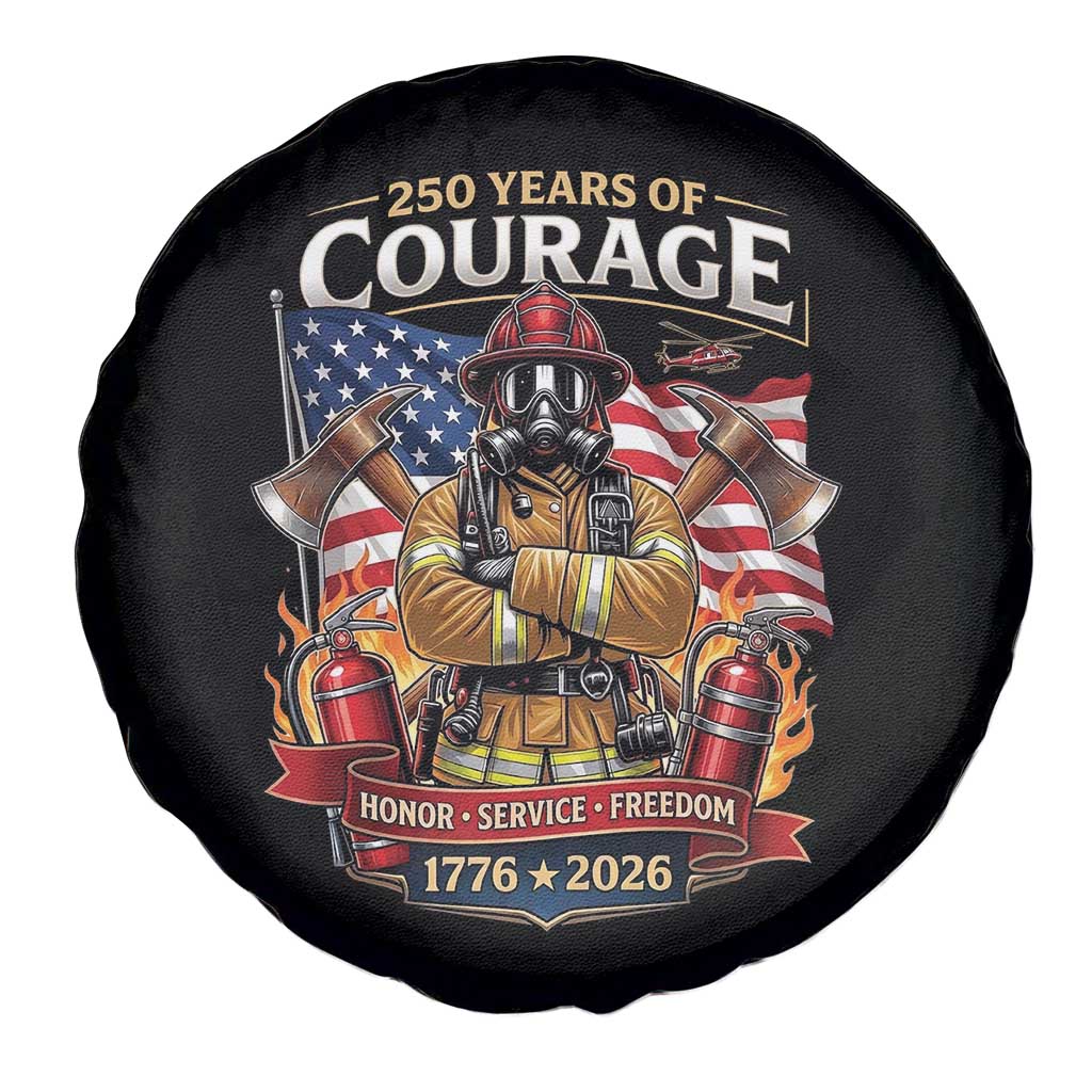Patriotic Firefighter 250 Years Of Courage USA Anniversary Gift Spare Tire Cover