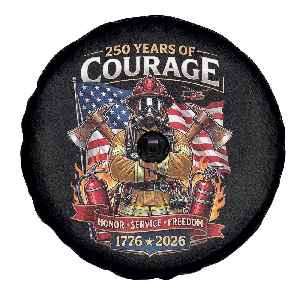 Patriotic Firefighter 250 Years Of Courage USA Anniversary Gift Spare Tire Cover