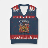 Patriotic Firefighter 250 Years Of Courage USA Anniversary Gift V-Neck Knit Sweater Vest