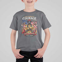 Patriotic Firefighter 250 Years Of Courage USA Anniversary Gift T Shirt For Kid