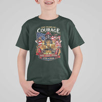 Patriotic Firefighter 250 Years Of Courage USA Anniversary Gift T Shirt For Kid