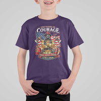 Patriotic Firefighter 250 Years Of Courage USA Anniversary Gift T Shirt For Kid