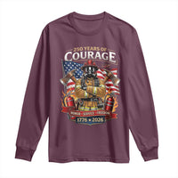 Patriotic Firefighter 250 Years Of Courage USA Anniversary Gift Long Sleeve Shirt