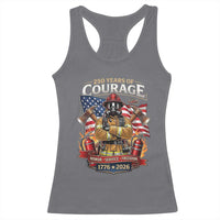 Patriotic Firefighter 250 Years Of Courage USA Anniversary Gift Racerback Tank Top