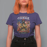 Patriotic Firefighter 250 Years Of Courage USA Anniversary Gift T Shirt For Women