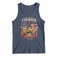 Patriotic Firefighter 250 Years Of Courage USA Anniversary Gift Tank Top