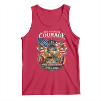 Patriotic Firefighter 250 Years Of Courage USA Anniversary Gift Tank Top