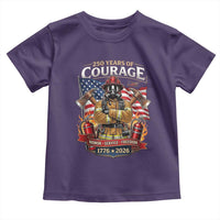 Patriotic Firefighter 250 Years Of Courage USA Anniversary Gift Toddler T Shirt