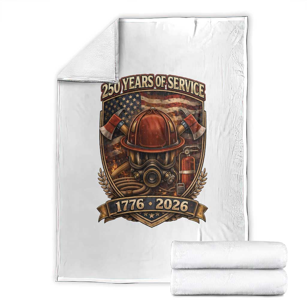 Patriotic Firefighter 250 Years Of Service USA Anniversary Gift Throw Blanket