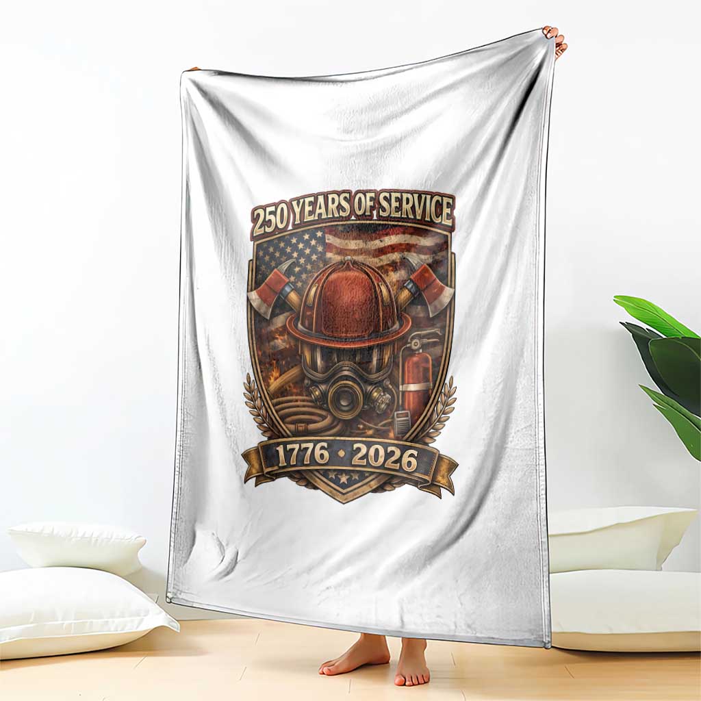 Patriotic Firefighter 250 Years Of Service USA Anniversary Gift Throw Blanket