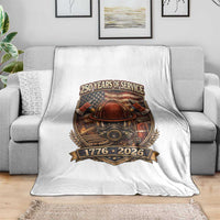 Patriotic Firefighter 250 Years Of Service USA Anniversary Gift Throw Blanket