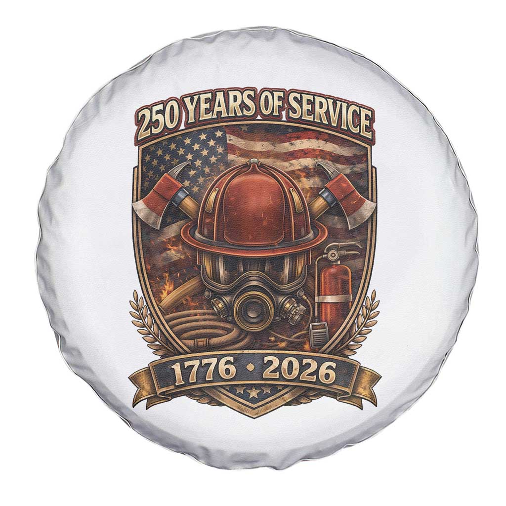 Patriotic Firefighter 250 Years Of Service USA Anniversary Gift Spare Tire Cover