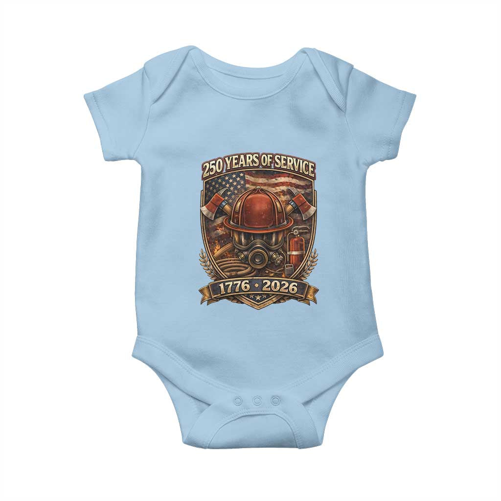 Patriotic Firefighter 250 Years Of Service USA Anniversary Gift Baby Onesie