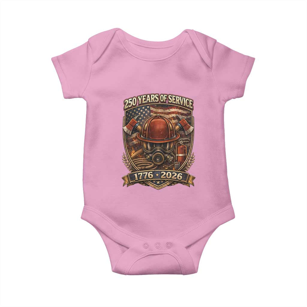 Patriotic Firefighter 250 Years Of Service USA Anniversary Gift Baby Onesie