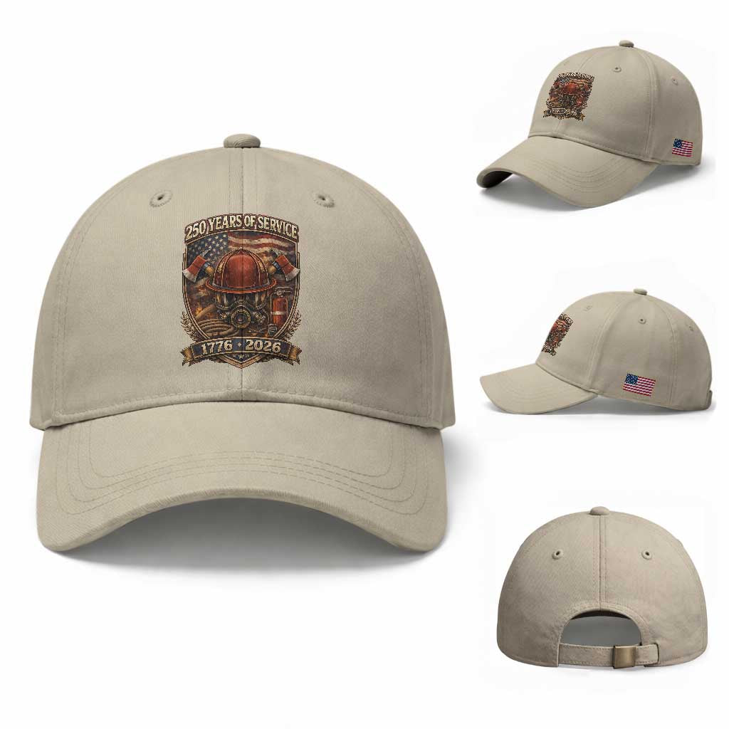 Patriotic Firefighter 250 Years Of Service USA Anniversary Gift Baseball Cap