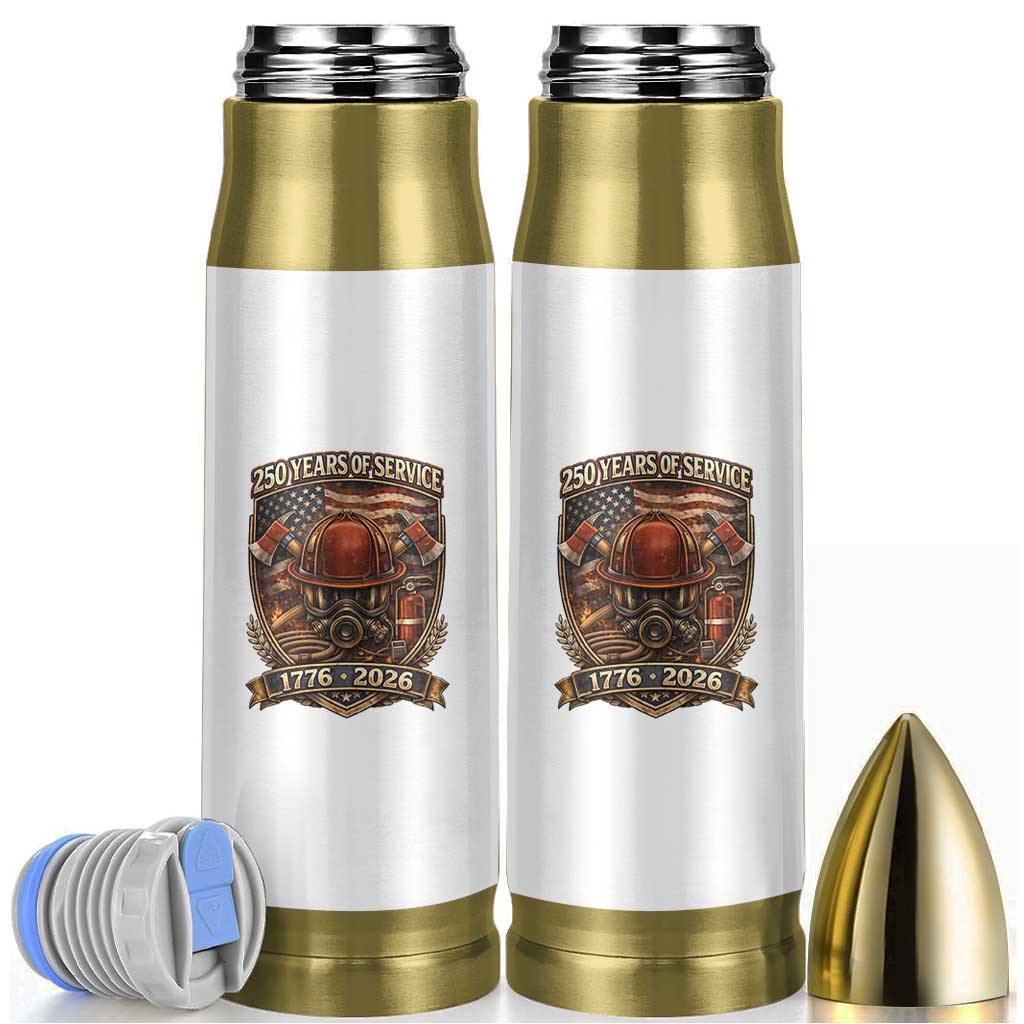 Patriotic Firefighter 250 Years Of Service USA Anniversary Gift Bullet Tumbler