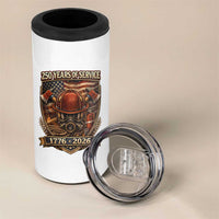 Patriotic Firefighter 250 Years Of Service USA Anniversary Gift 4 in 1 Can Cooler Tumbler