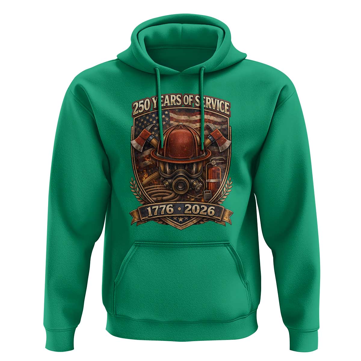 Patriotic Firefighter 250 Years Of Service USA Anniversary Gift Hoodie