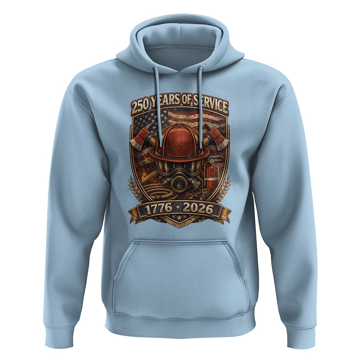 Patriotic Firefighter 250 Years Of Service USA Anniversary Gift Hoodie
