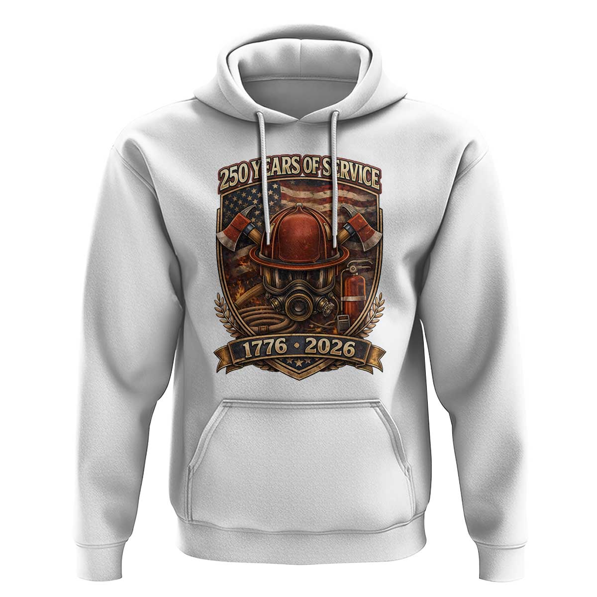 Patriotic Firefighter 250 Years Of Service USA Anniversary Gift Hoodie