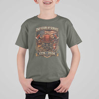 Patriotic Firefighter 250 Years Of Service USA Anniversary Gift T Shirt For Kid