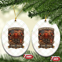 Patriotic Firefighter 250 Years Of Service USA Anniversary Gift Ceramic Ornament