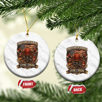 Patriotic Firefighter 250 Years Of Service USA Anniversary Gift Ceramic Ornament