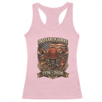 Patriotic Firefighter 250 Years Of Service USA Anniversary Gift Racerback Tank Top