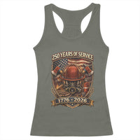 Patriotic Firefighter 250 Years Of Service USA Anniversary Gift Racerback Tank Top