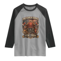 Patriotic Firefighter 250 Years Of Service USA Anniversary Gift Raglan Shirt