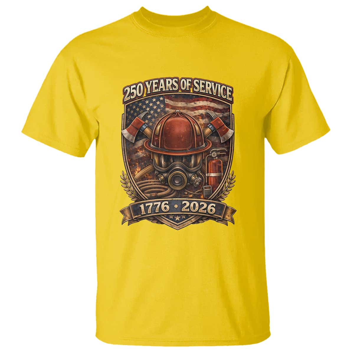 Patriotic Firefighter 250 Years Of Service USA Anniversary Gift T Shirt