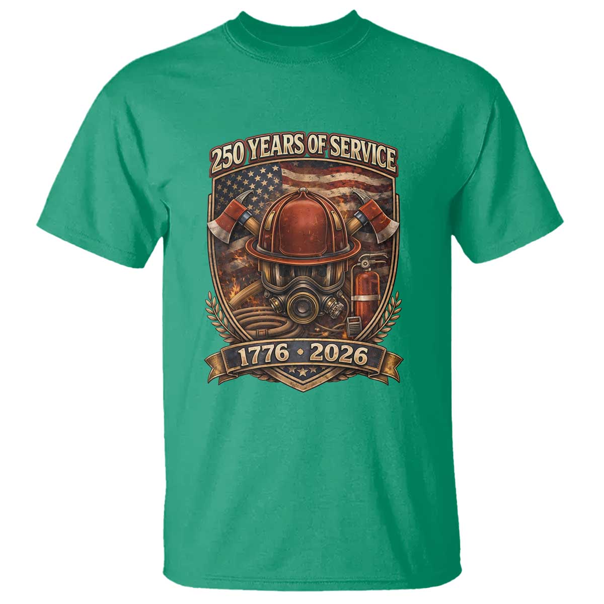 Patriotic Firefighter 250 Years Of Service USA Anniversary Gift T Shirt