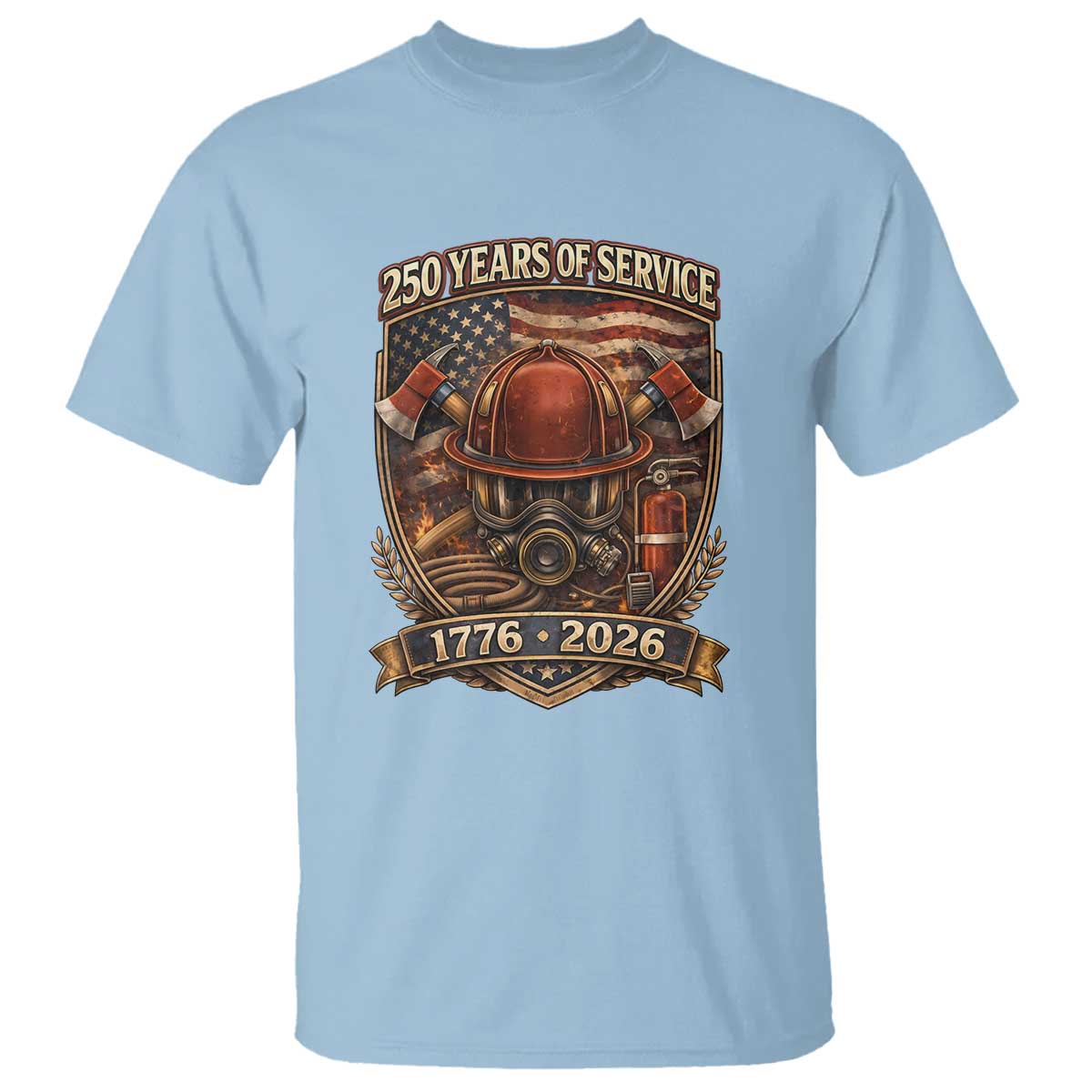 Patriotic Firefighter 250 Years Of Service USA Anniversary Gift T Shirt