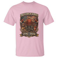 Patriotic Firefighter 250 Years Of Service USA Anniversary Gift T Shirt