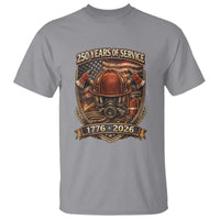 Patriotic Firefighter 250 Years Of Service USA Anniversary Gift T Shirt
