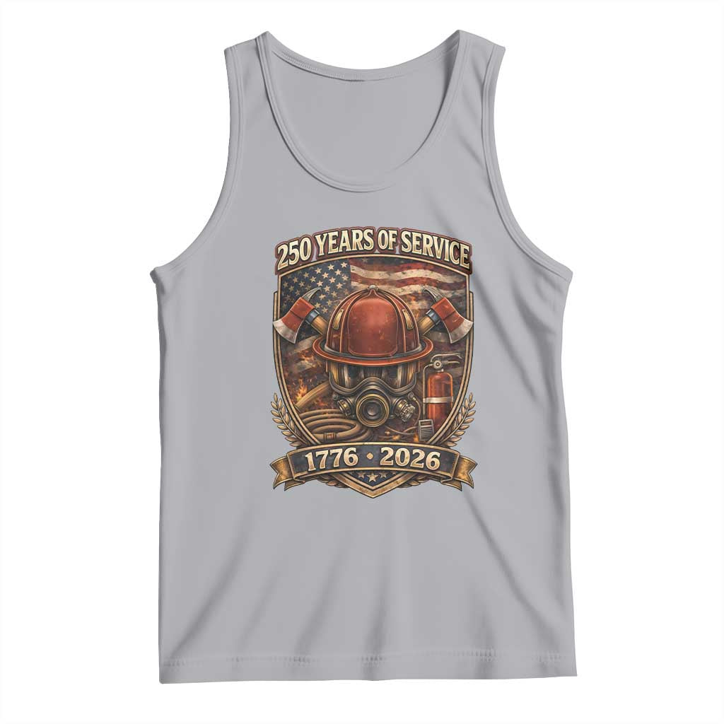 Patriotic Firefighter 250 Years Of Service USA Anniversary Gift Tank Top