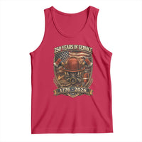 Patriotic Firefighter 250 Years Of Service USA Anniversary Gift Tank Top