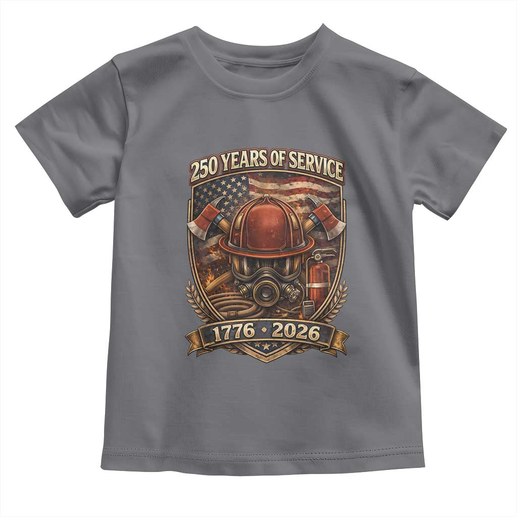 Patriotic Firefighter 250 Years Of Service USA Anniversary Gift Toddler T Shirt