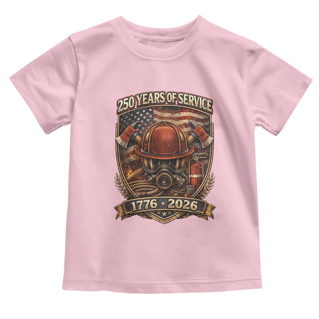 Patriotic Firefighter 250 Years Of Service USA Anniversary Gift Toddler T Shirt
