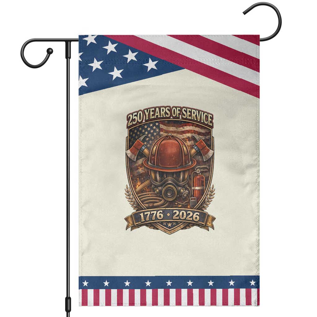 Firefighter 250 Years Of Service USA Anniversary Gift Patriotic Garden Flag