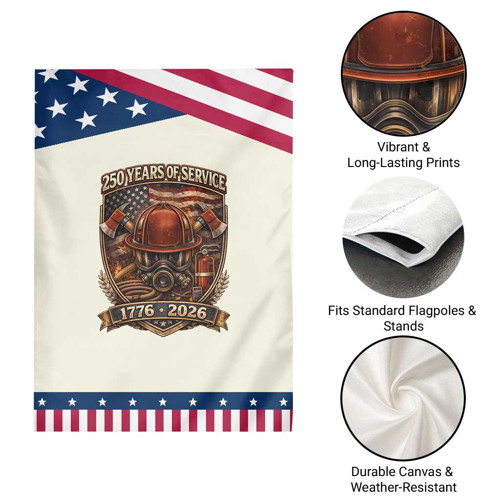 Firefighter 250 Years Of Service USA Anniversary Gift Patriotic Garden Flag