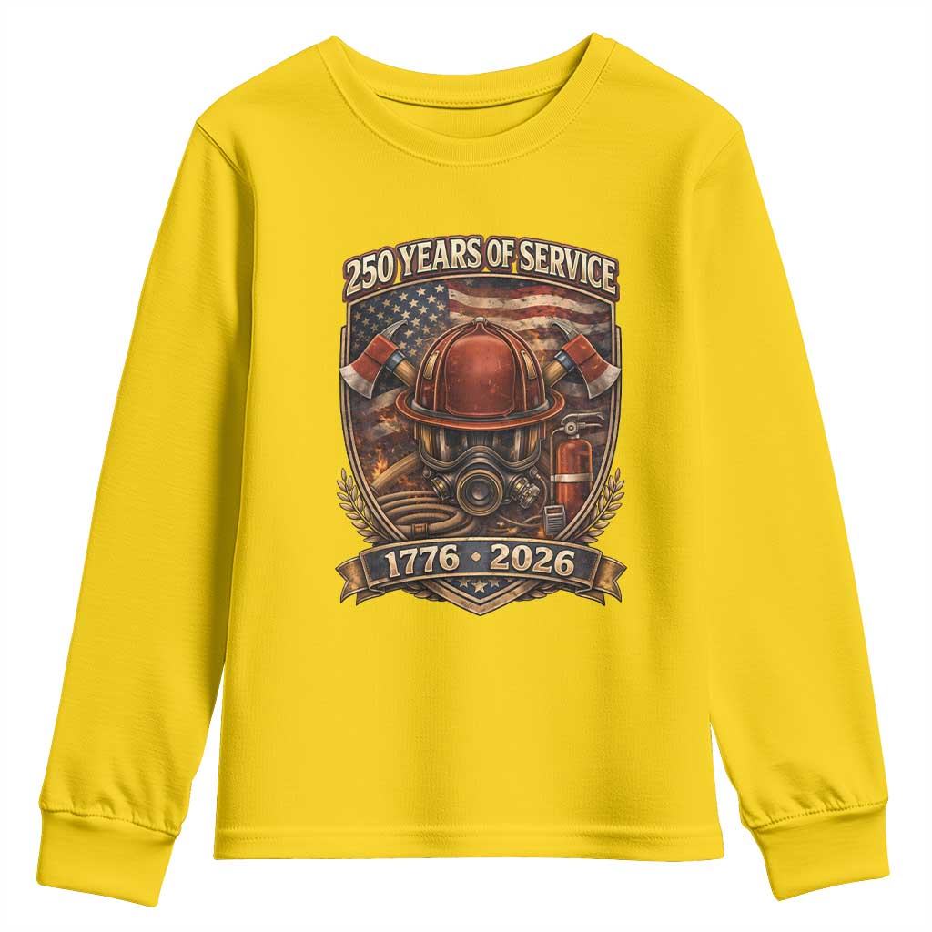 Patriotic Firefighter 250 Years Of Service USA Anniversary Gift Youth Sweatshirt