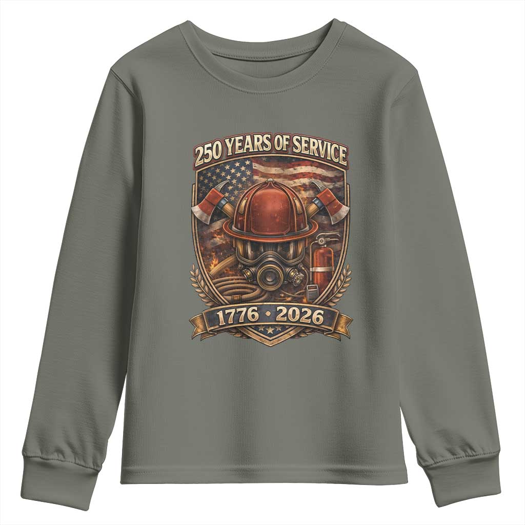 Patriotic Firefighter 250 Years Of Service USA Anniversary Gift Youth Sweatshirt