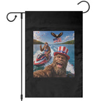 Patriotic Bigfoot Squad Chill Summer Vacation Graphic Garden Flag