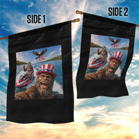 Patriotic Bigfoot Squad Chill Summer Vacation Graphic Garden Flag